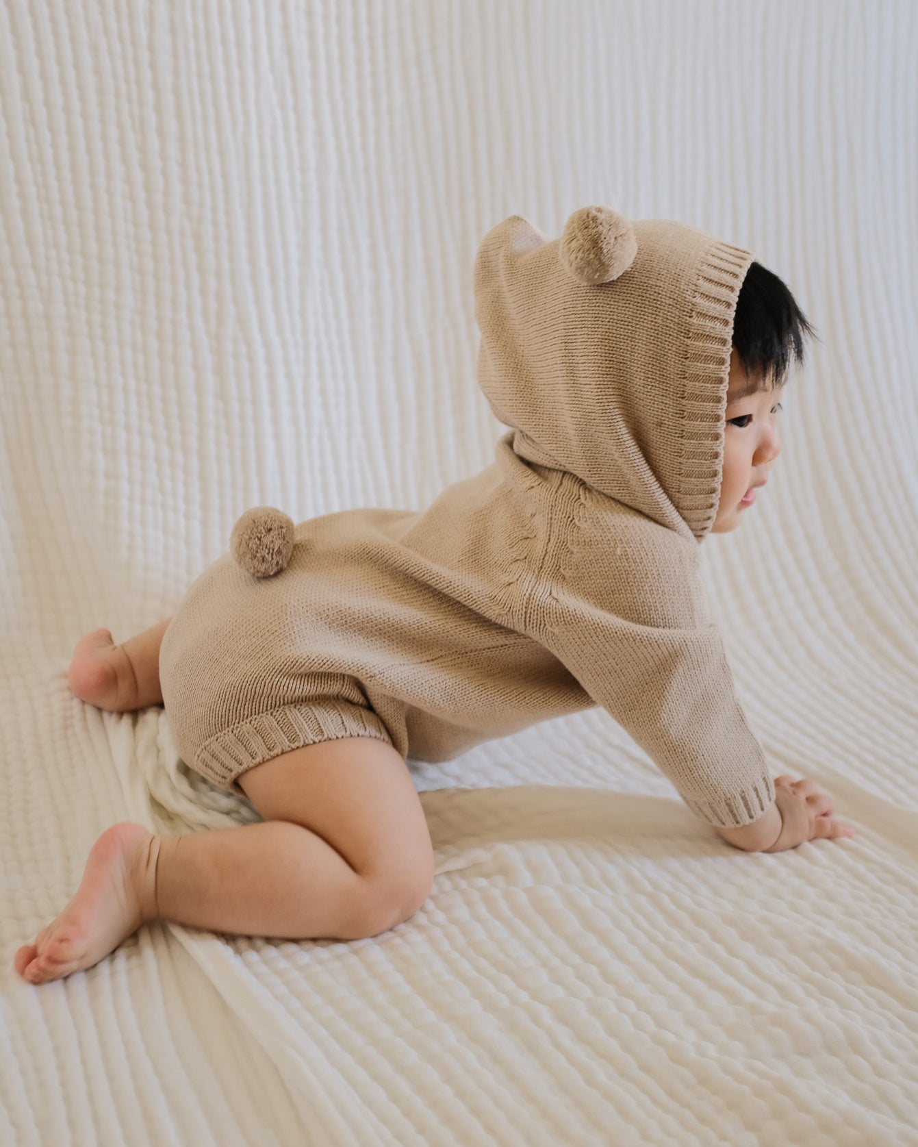 Beige Bear Knit Suit