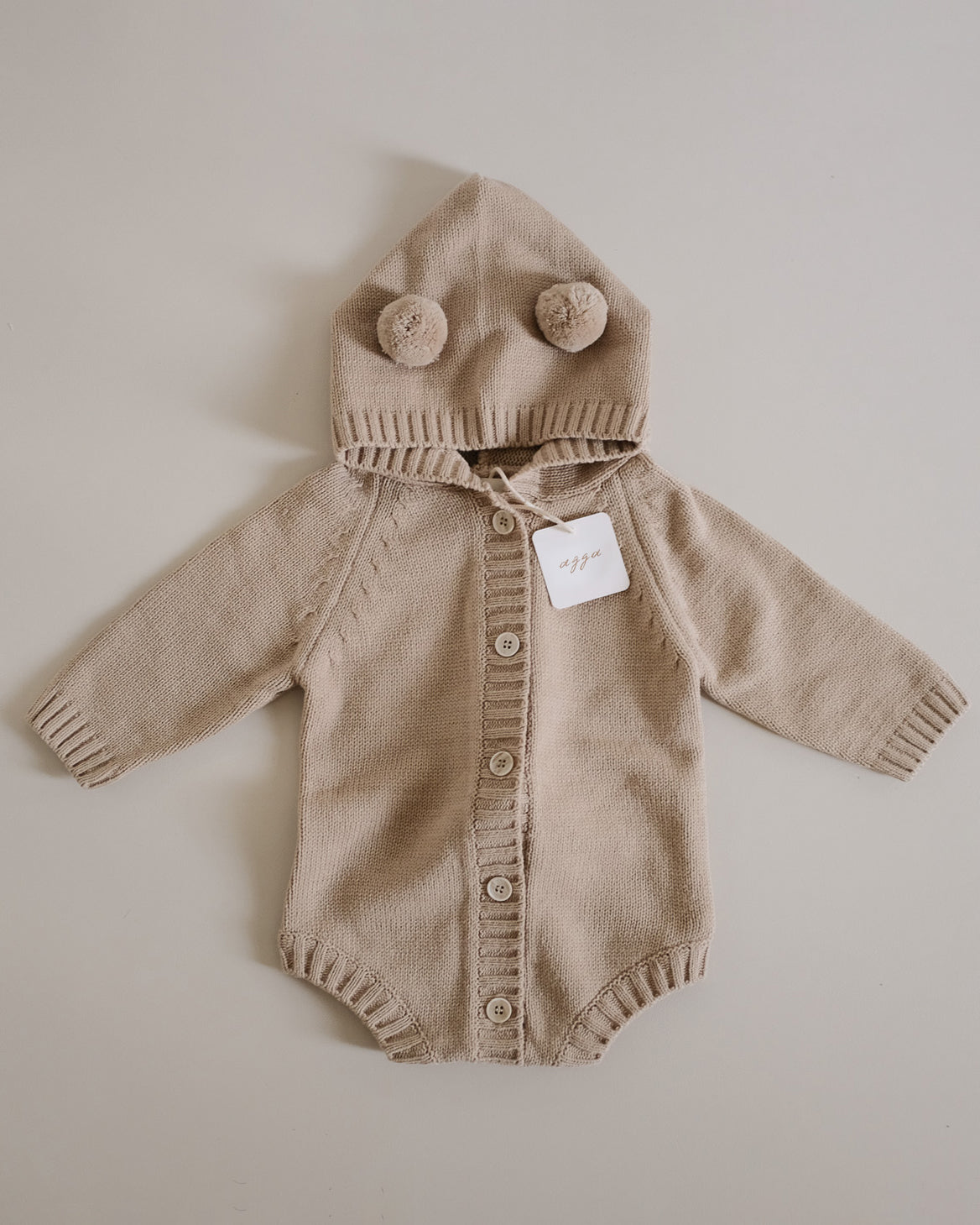 Beige Bear Knit Suit